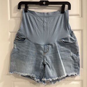 Maternity Light Blue Denim Shorts